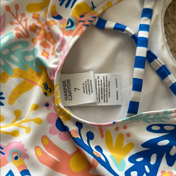 Floral and Striped Swimsuit - Picture 4 of 4